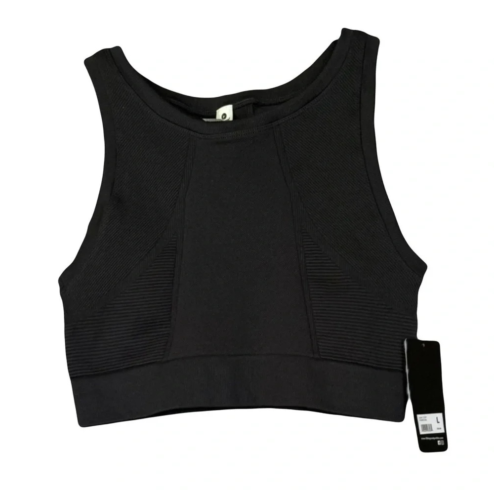 90 DEGREE BY REFLEX NWT women’s charcoal “flex for it” sports bra - Picture 1 of 6